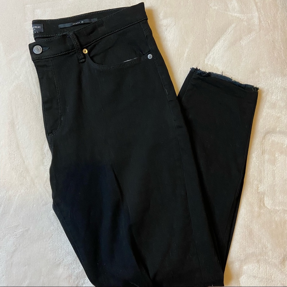 Banana Republic Black Skinny Ankle Jeans, 33